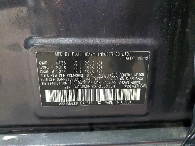 2013 SUBARU LEGACY 2.5I PREMIUM  