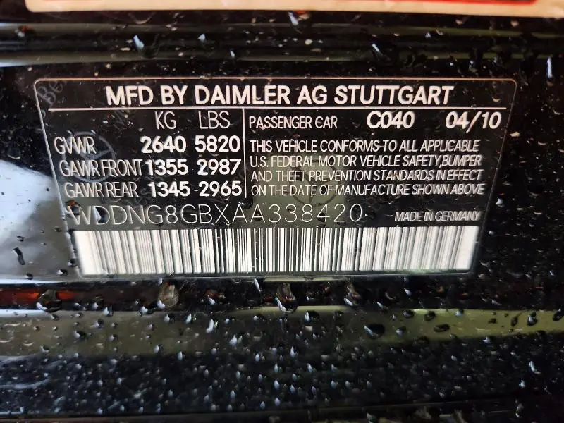 2010 MERCEDES-BENZ S 550 4MATIC  