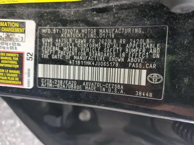 2018 TOYOTA CAMRY L  