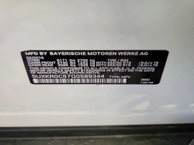 2016 BMW X5 XDRIVE35I  