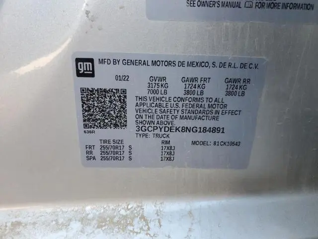 2022 CHEVROLET SILVERADO LTD K1500 LT  