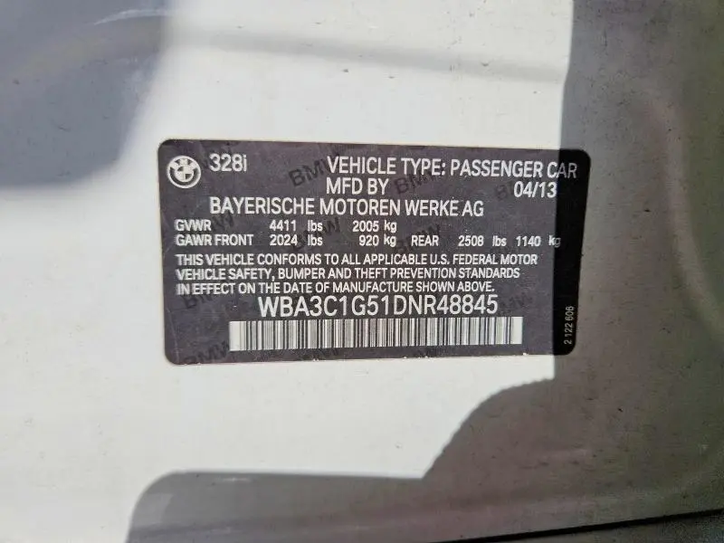 2013 BMW 328 I SULEV  