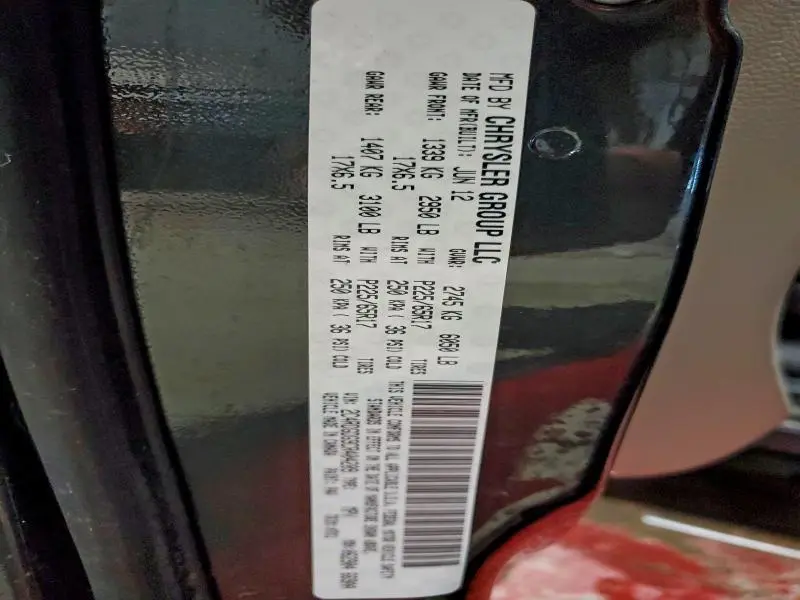 2012 DODGE GRAND CARAVAN CREW  