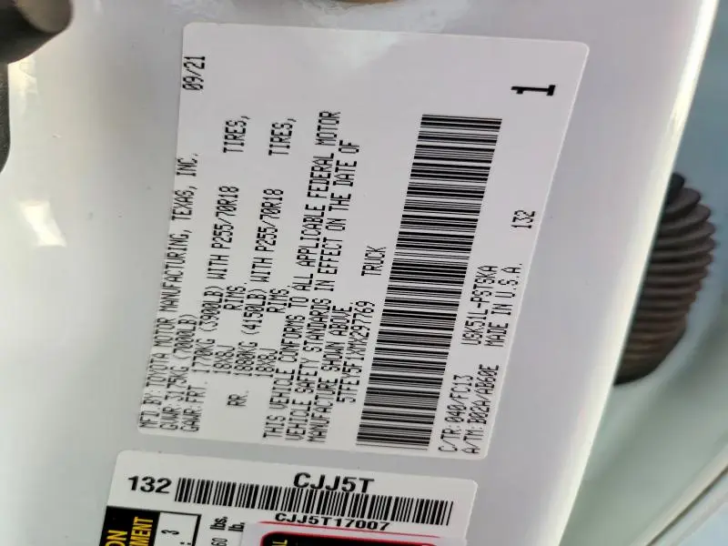 2021 TOYOTA TUNDRA CREWMAX SR5  