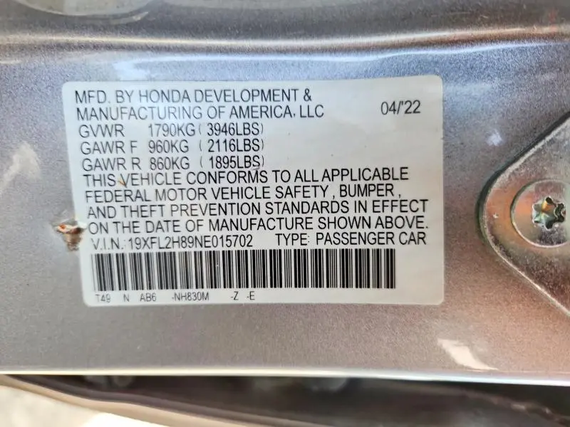2022 HONDA CIVIC SPORT  