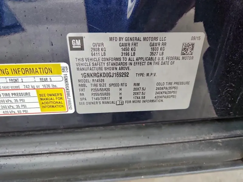 2016 CHEVROLET TRAVERSE LT  