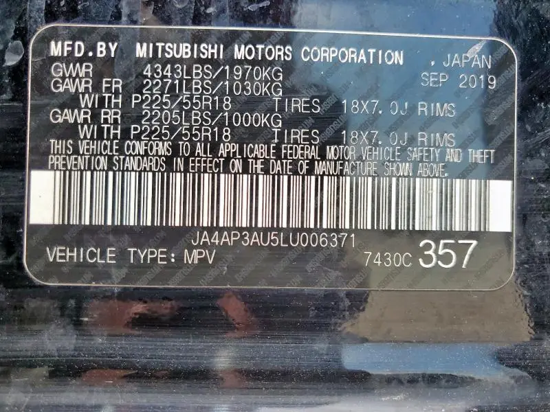 2020 MITSUBISHI OUTLANDER SPORT ES  