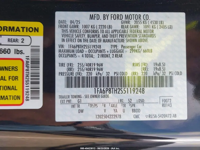 2025 FORD MUSTANG ECOBOOST FASTBACK