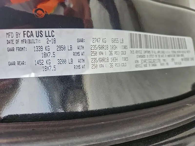 2018 CHRYSLER PACIFICA LIMITED  