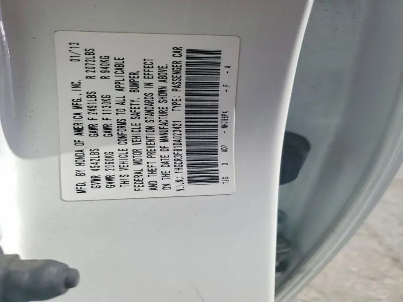 2013 HONDA ACCORD   