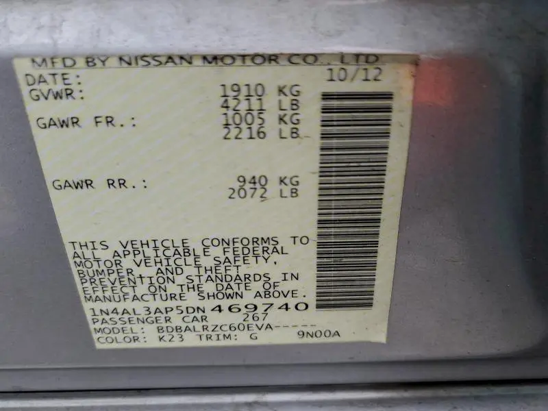 2013 NISSAN ALTIMA 2.5  