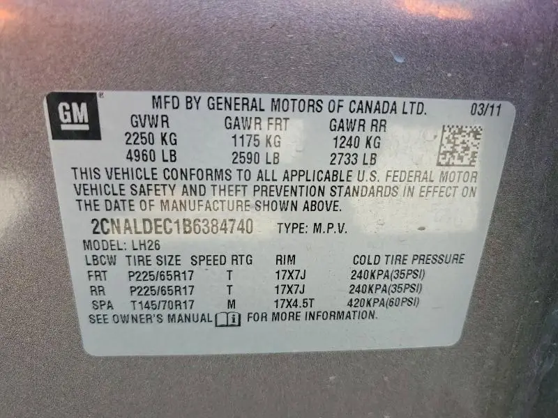 2011 CHEVROLET EQUINOX   