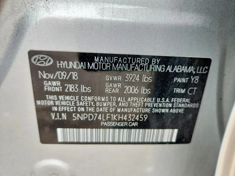 2019 HYUNDAI ELANTRA SE  