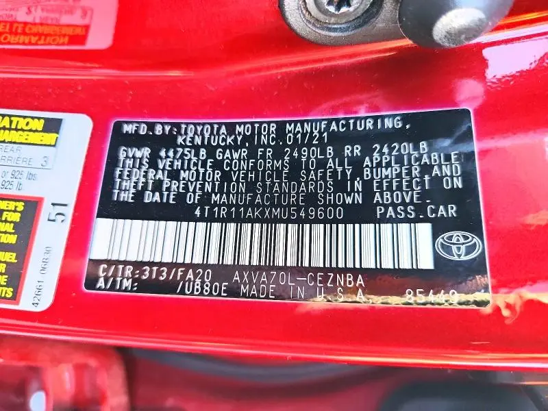 2021 TOYOTA CAMRY LE  
