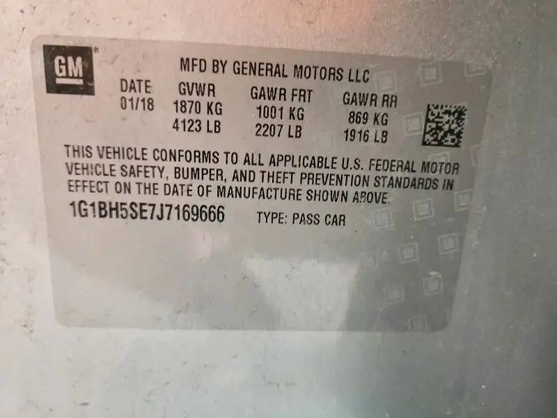 2018 CHEVROLET CRUZE LT  