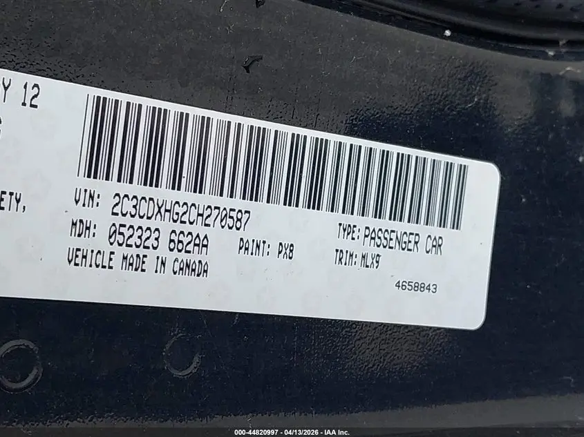 2012 DODGE CHARGER SXT