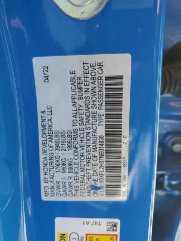 2022 HONDA CIVIC SPORT  