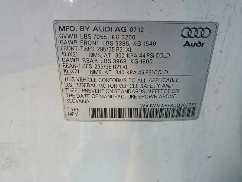 2013 AUDI Q7 PRESTIGE  