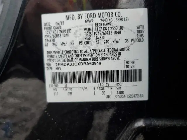 2013 FORD EDGE SEL  