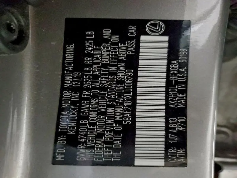 2020 LEXUS ES 300H LUXURY  