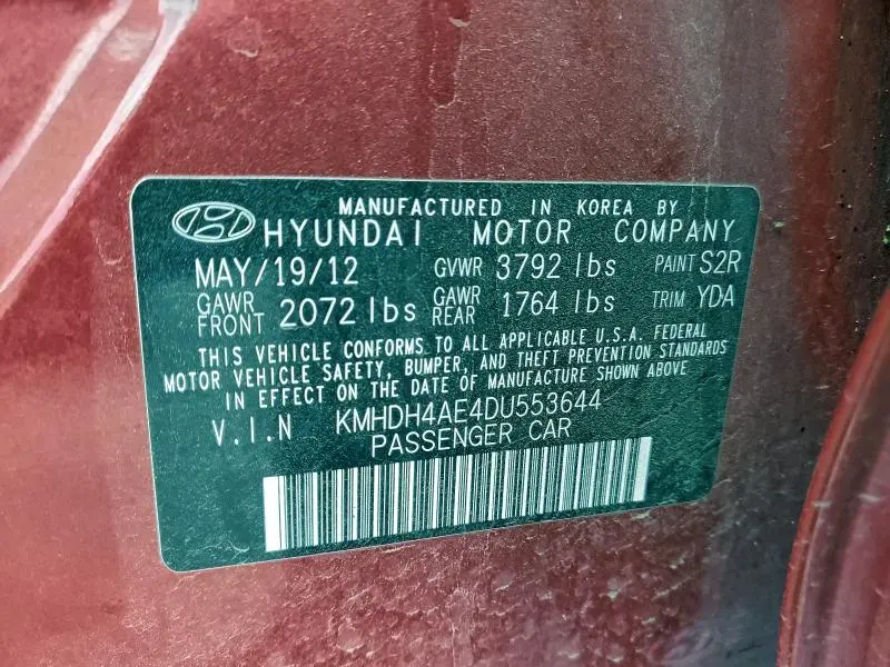 2013 HYUNDAI ELANTRA GLS  