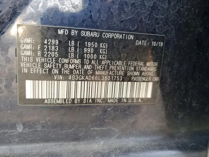 2020 SUBARU IMPREZA PREMIUM  