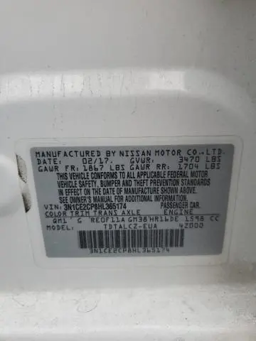 2017 NISSAN VERSA NOTE S  