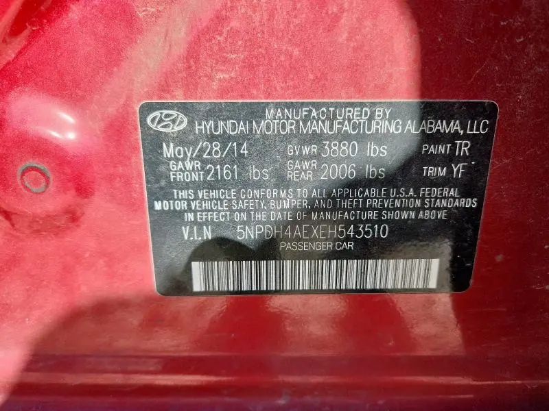 2014 HYUNDAI ELANTRA SE  