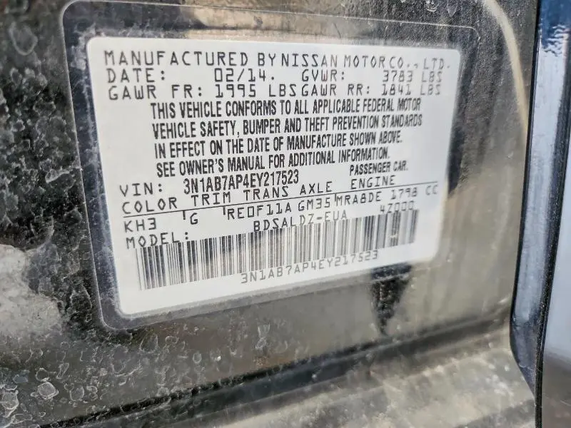 2014 NISSAN SENTRA SV  