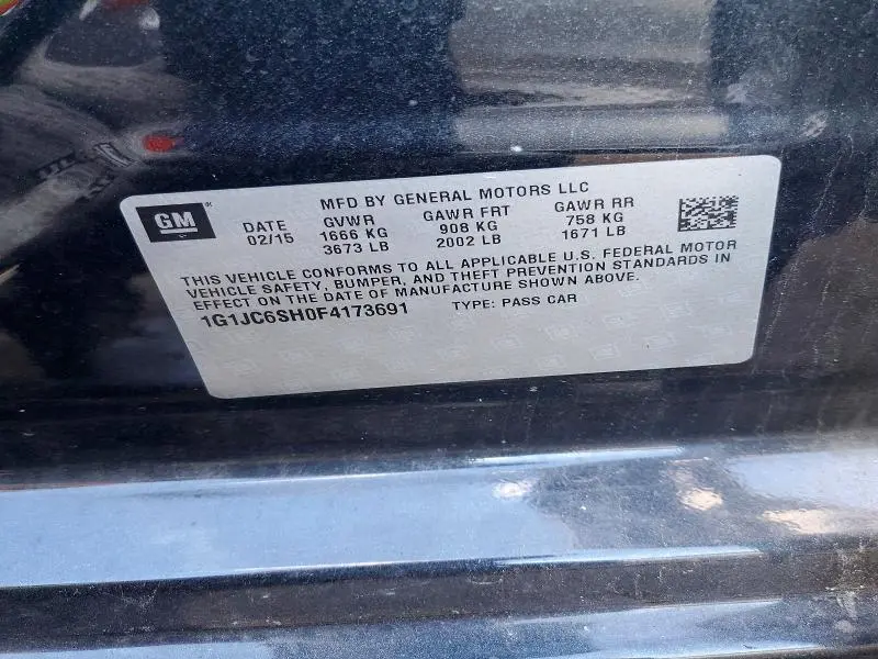 2015 CHEVROLET SONIC LT  