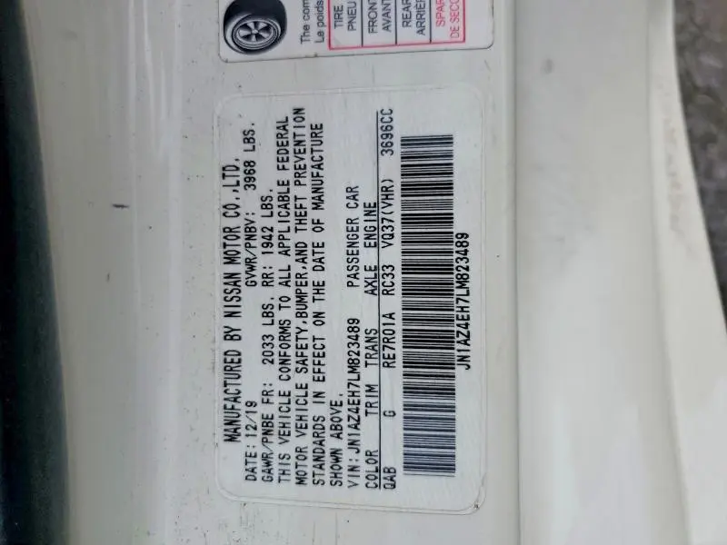 2020 NISSAN 370Z BASE  