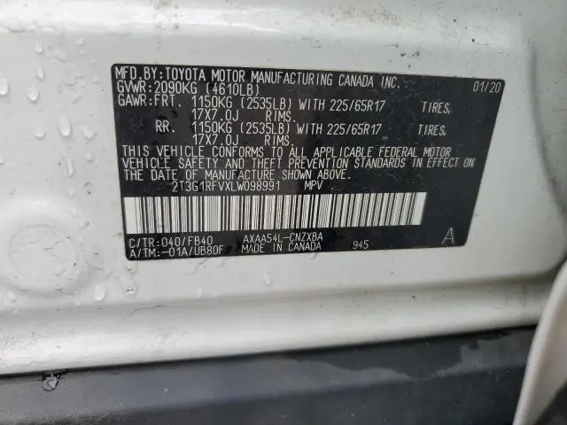 2020 TOYOTA RAV4 LE  