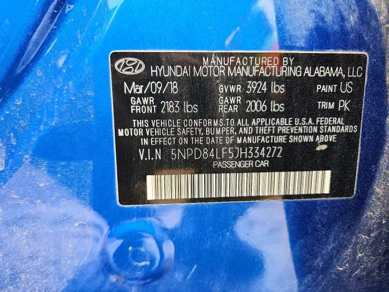 2018 HYUNDAI ELANTRA SEL  
