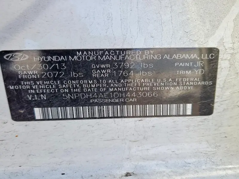 2013 HYUNDAI ELANTRA GLS  