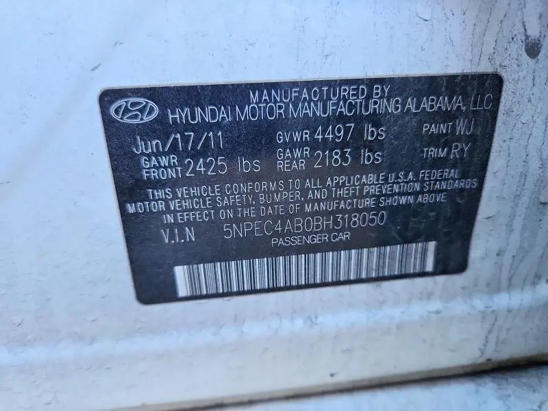 2011 HYUNDAI SONATA SE  