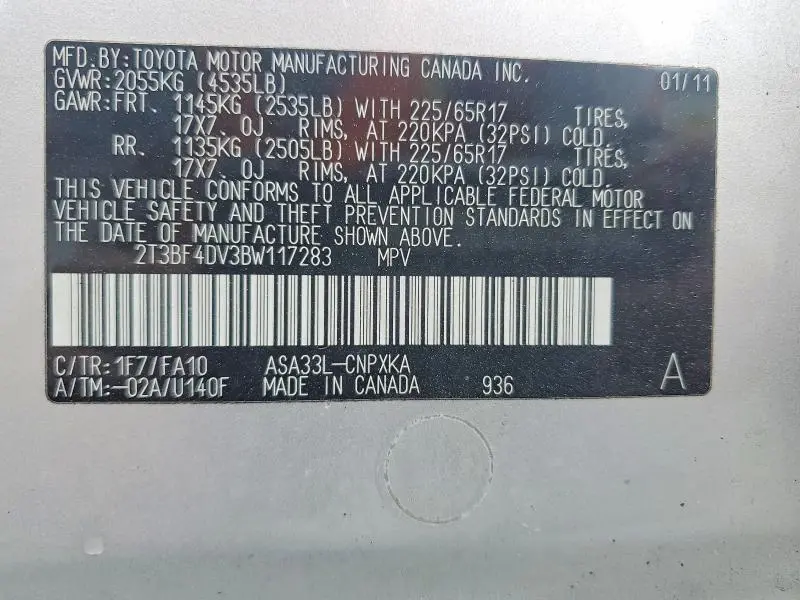 2011 TOYOTA RAV4 BASE  