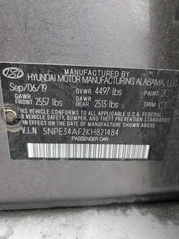 2019 HYUNDAI SONATA LIMITED  