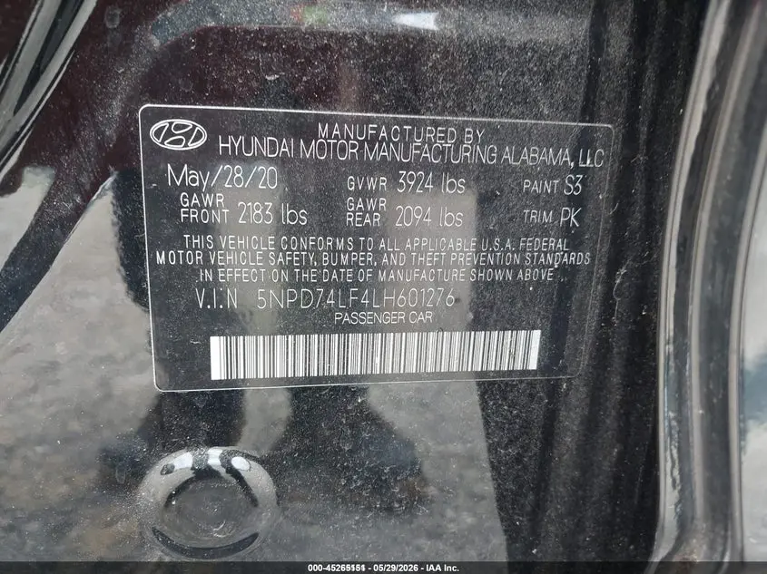 2020 HYUNDAI ELANTRA SE