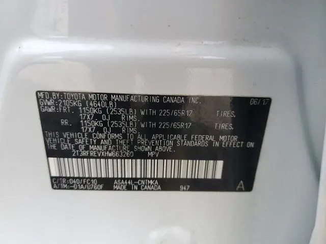 2017 TOYOTA RAV4 XLE  