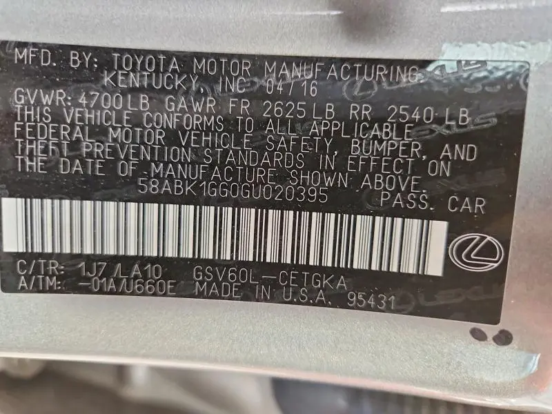 2016 LEXUS ES 350  