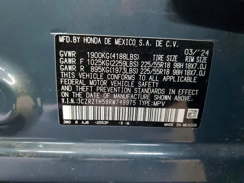 2024 HONDA HR-V SPORT  