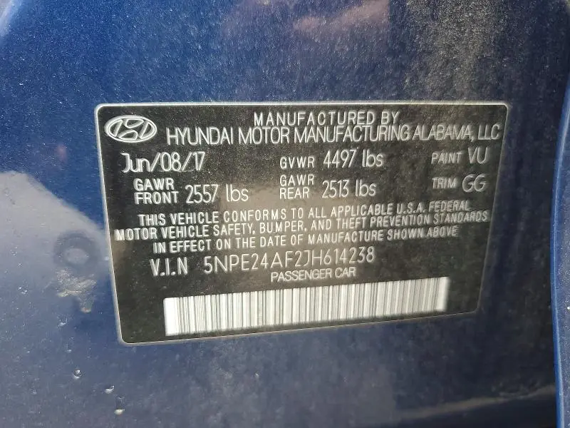 2018 HYUNDAI SONATA   