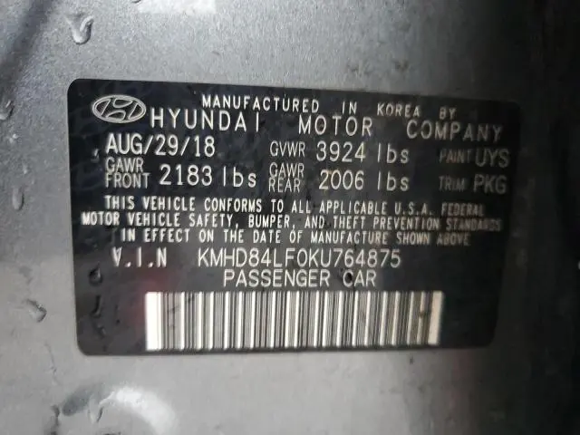 2019 HYUNDAI ELANTRA SEL