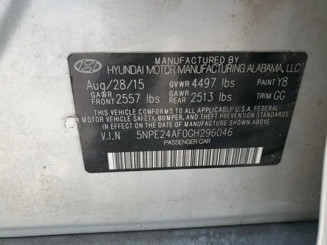 2016 HYUNDAI SONATA SE