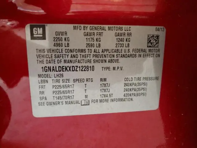 2013 CHEVROLET EQUINOX LT  