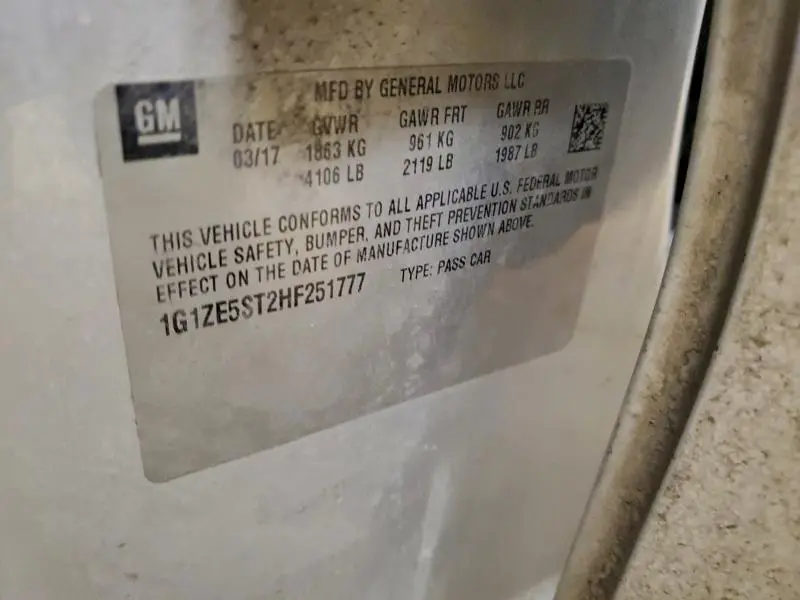 2017 CHEVROLET MALIBU LT  