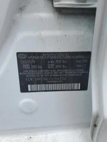 2020 HYUNDAI ELANTRA SEL  