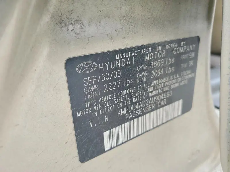 2010 HYUNDAI ELANTRA BLUE  