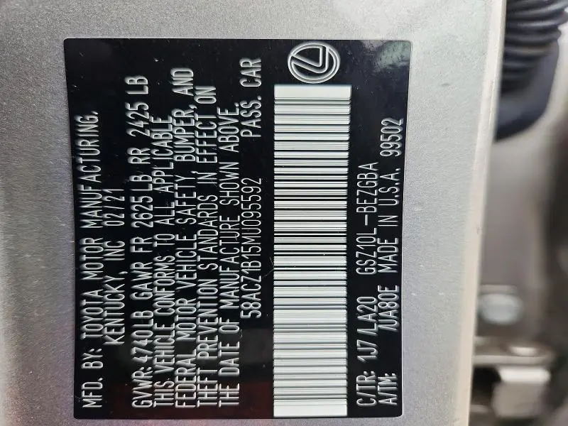 2021 LEXUS ES 350 BASE  