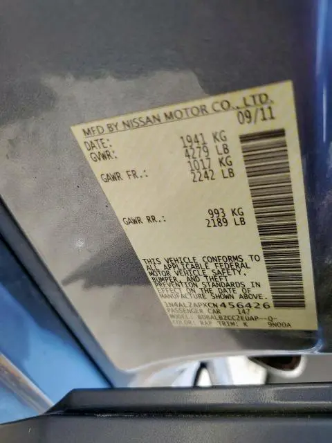 2012 NISSAN ALTIMA BASE  